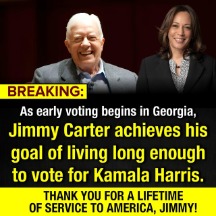 james earl carter votes for kamala harris